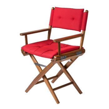 Teak Directors Chair with Forza Red Cushion