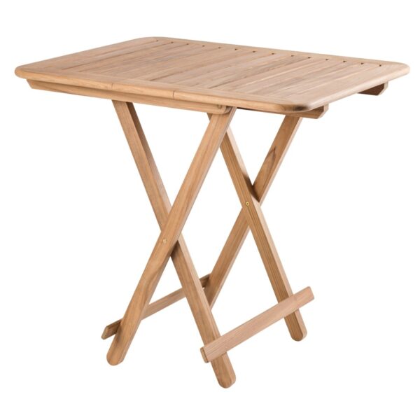 Solid Teak Folding Table Un-Oiled - Brest with Insert