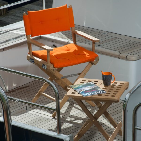 solid teak folding side table