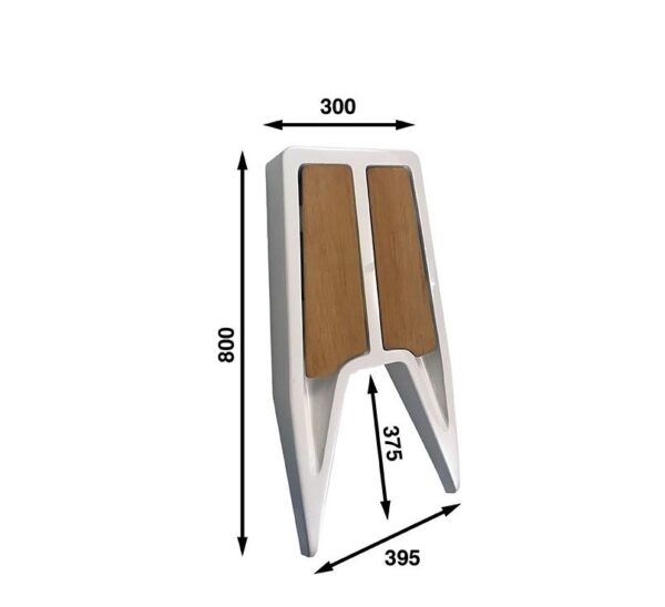 Teak Streamline Bowsprit 800mm - Measurement