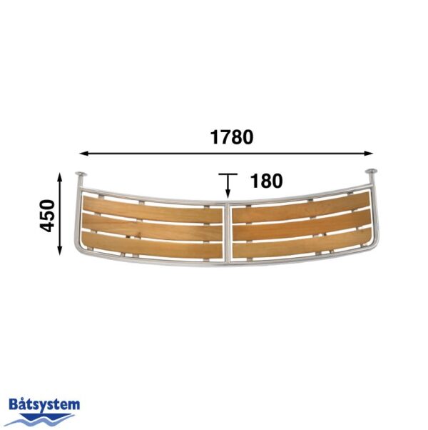 1.8 metre teak powerboat bathing platform