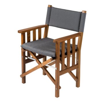 Teak Directors Chair II with Forza Charcoal Cushion