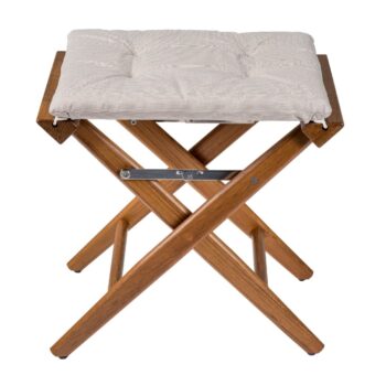 Teak Directors Stool with Forza Sand Cushion