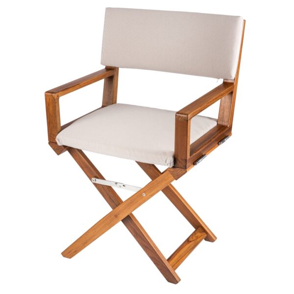 Teak Directors Chair with Forza Sand Cushion