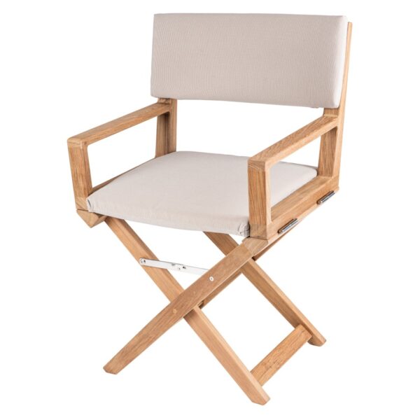 Solid Teak Edge Directors Chair Un-Oiled - Forza Sand