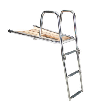 Solid Teak Bowsprit with Stainless Steel Ladder for Boats 32-42ft